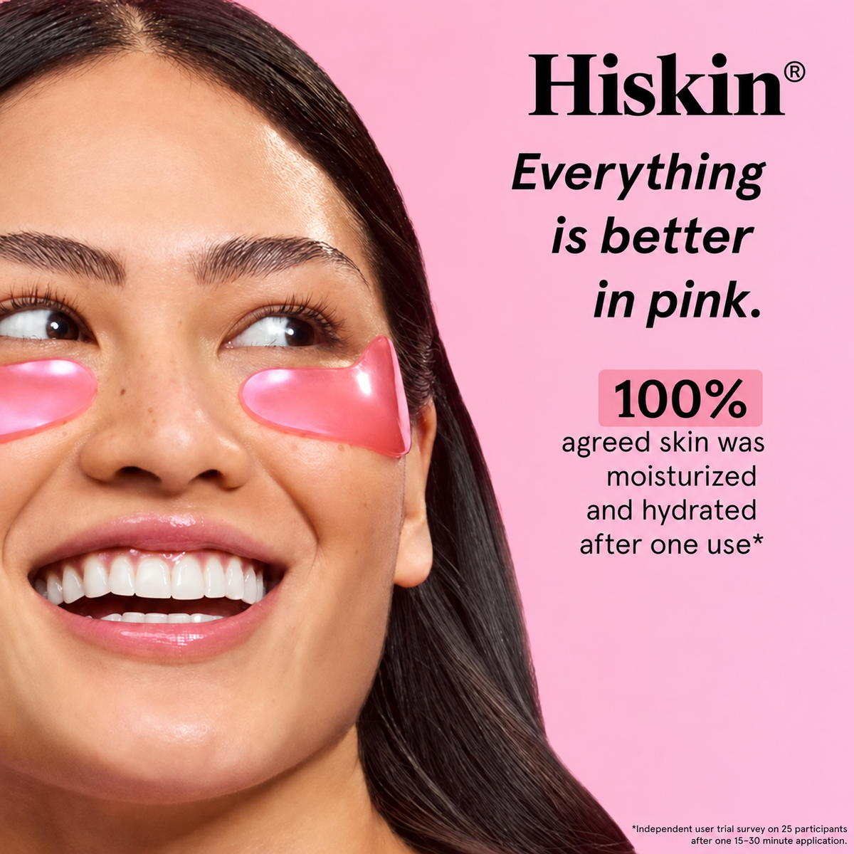 HISKIN Pink Peptide Under-Eye Patches – Hydrate, Plump & Smooth