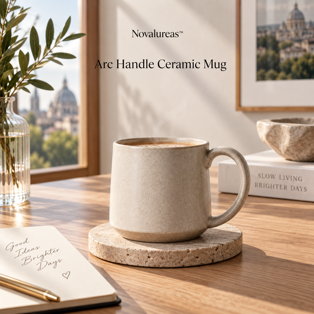 Novalureas™ Arc Handle Ceramic Mug